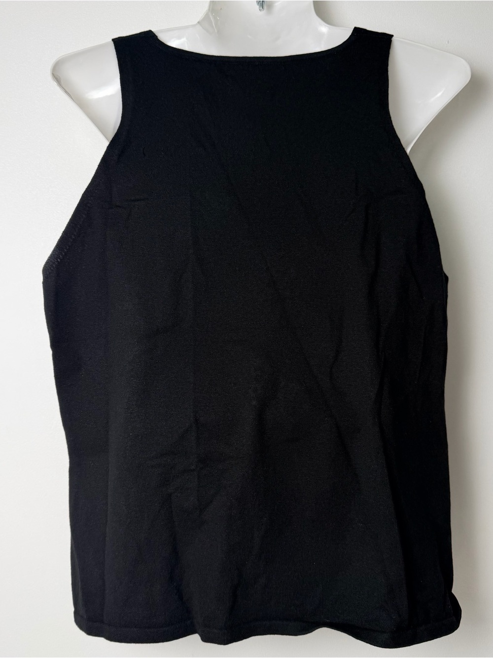 Vintage WDNY Black Silk blend Beaded Tank Top Women size XL stretch comfy goth - Picture 3 of 6